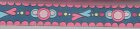 Webband Herzen mit Wellenrand - petrol-rosa