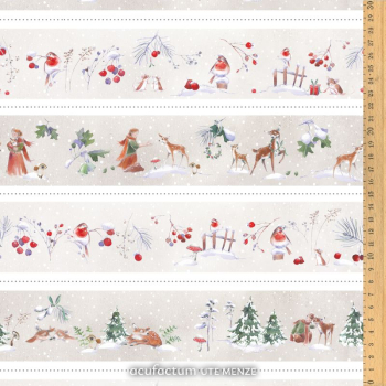 Acufactum Baumwollstoff Streifen Winterzeit – Sophia Drescher