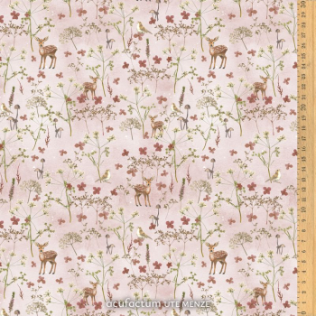 Acufactum Baumwollstoff Rehe und Blüten – Kerstin Heß