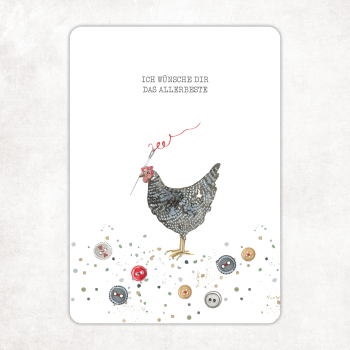 acufactum - Kerstin Heß - Postkarte - Huhn - Ich wünsche Dir das Allerbeste