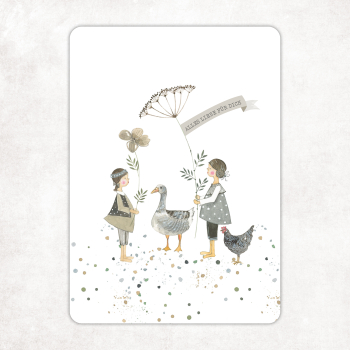 acufactum - Kerstin Heß - Postkarte - Mädchen mit Gräsern - Alles Liebe für Dich
