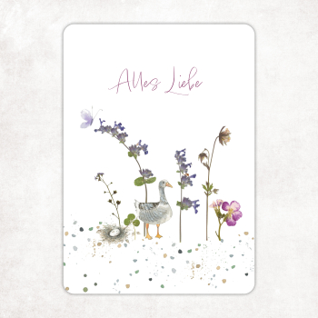 acufactum - Kerstin Heß - Postkarte - Gans - Alles Liebe