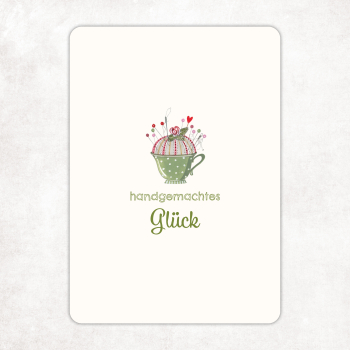 acufactum - Kerstin Heß - Postkarte - Nadelkissen - Handgemachtes Glück