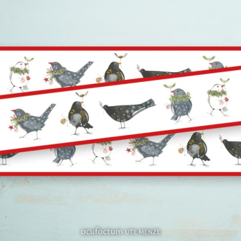 Webband Weihnachtsvögel  - Kerstin Heß