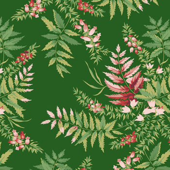 Edyta Sitar - Noel - Fern - Wreath - Fat Quarter