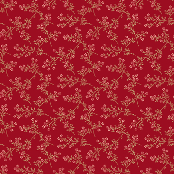 Edyta Sitar - Strawberries and Cream - Spring Bouquet - Barn Red - Fat Quarter