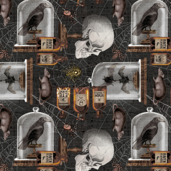 Spooky Vibes - Charcoal Halloween Motifs