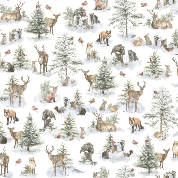 Woodland Whispers – winterliche Waldtiere auf Weiß