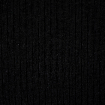 Rippjersey uni - schwarz - Baumwoll-/Leinengemisch