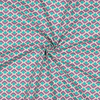 Preview: Popeleine - Fein gewebte Baumwolle - Retro lila/mint