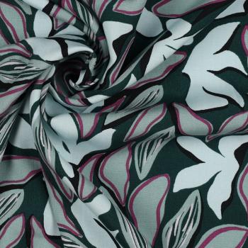 Preview: Viskose - Leaves - Dark Green