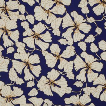 Viskose - Flowers - Blue