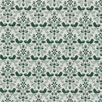 Westfalenstoffe - Druckstoff - Trondheim - Vögel in Blumenranken - beige-grün