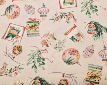 Westfalenstoffe - Digitaldruck - Trondheim - Christbaumschmuck - beige-grün