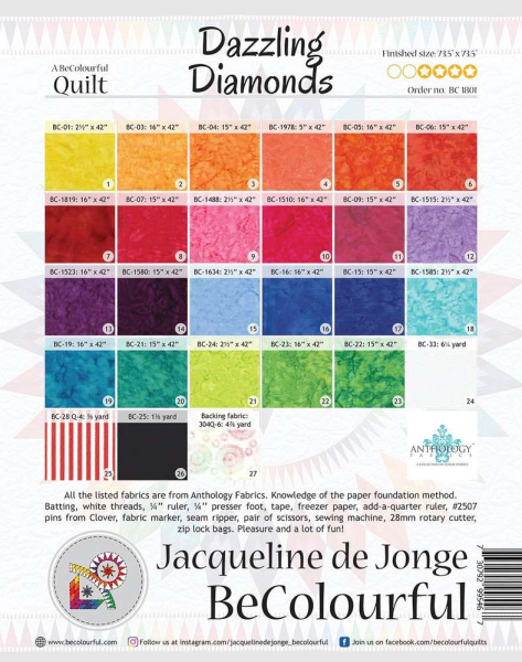 Dazzling Diamonds - BeColourful / Anleitung Paper Piecing