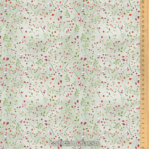 Acufactum Baumwollstoff Mini Winterbeeren – Sophia Drescher