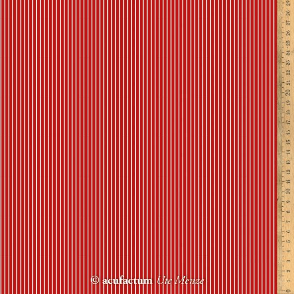 acufactum  - Druckstoff - Feine Streifen - rot-weiß