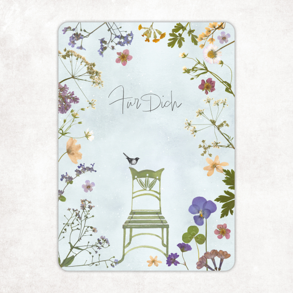 acufactum - Kerstin Heß - Postkarte - Gartenstuhl - Für Dich