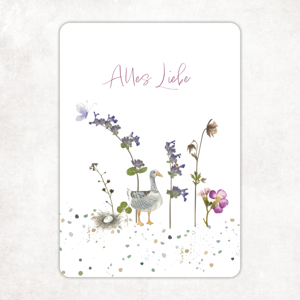 acufactum - Kerstin Heß - Postkarte - Gans - Alles Liebe