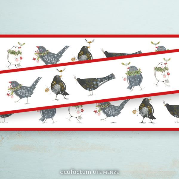 Webband Weihnachtsvögel  - Kerstin Heß