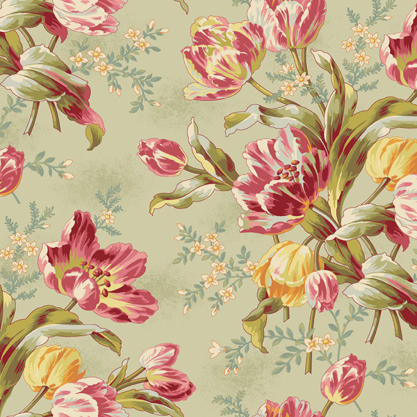 Edyta Sitar - Lady Tulip - Linen - Fat Quarter