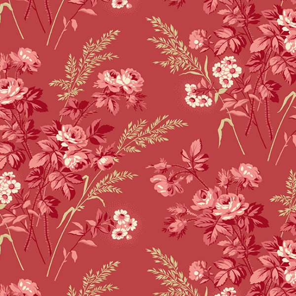 Edyta Sitar - Strawberries and Cream - Cottage - Vermillion - Fat Quarter