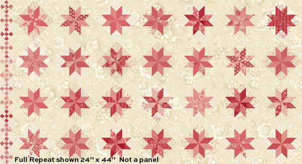 Edyta Sitar - Strawberries and Cream - North Star - Strawberry - Fat Quarter