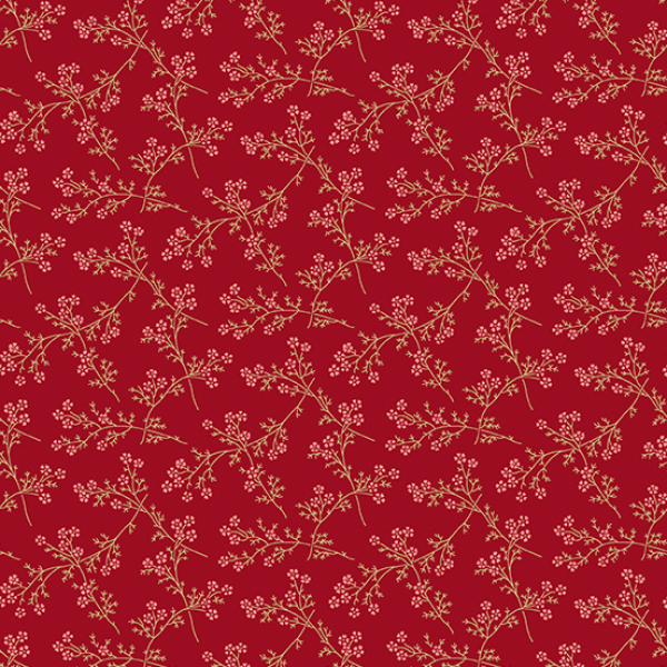 Edyta Sitar - Strawberries and Cream - Spring Bouquet - Barn Red - Fat Quarter