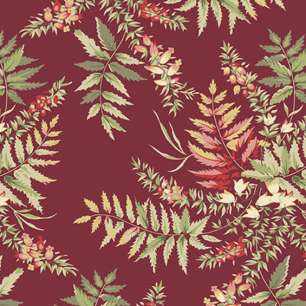 Edyta Sitar - The Seamstress - Fern - Cranberry - Fat Quarter