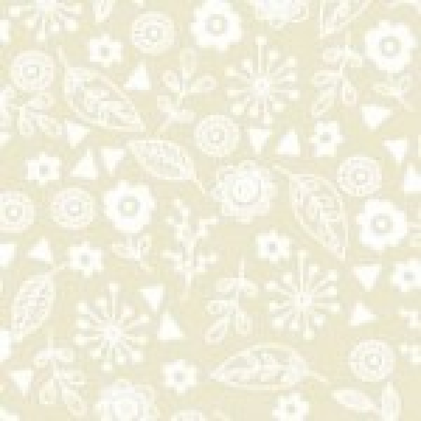 Essentials - Doodle Ditzy White on Light Cream