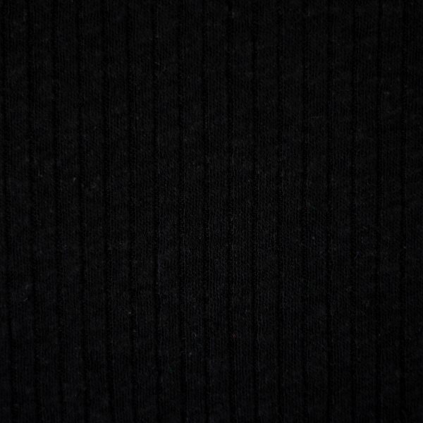 Rippjersey uni - schwarz - Baumwoll-/Leinengemisch