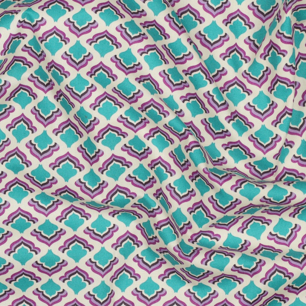 Popeleine - Fein gewebte Baumwolle - Retro lila/mint