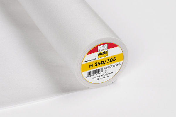 H250 Vlieseline weiß - aufbügelbar - 90cm breit