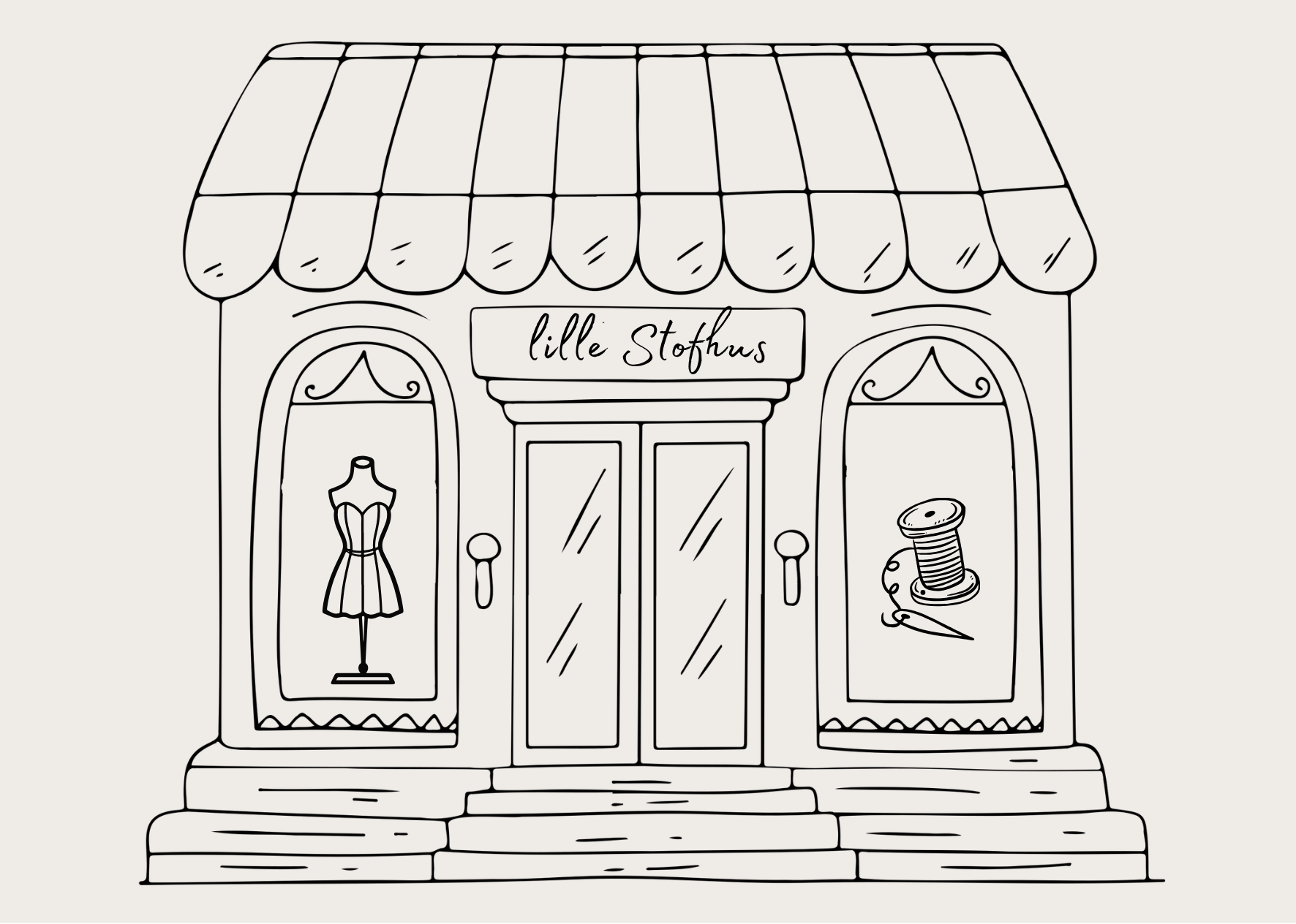 Illustration vom lille Stofhus Ladengeschäft in Salzhausen