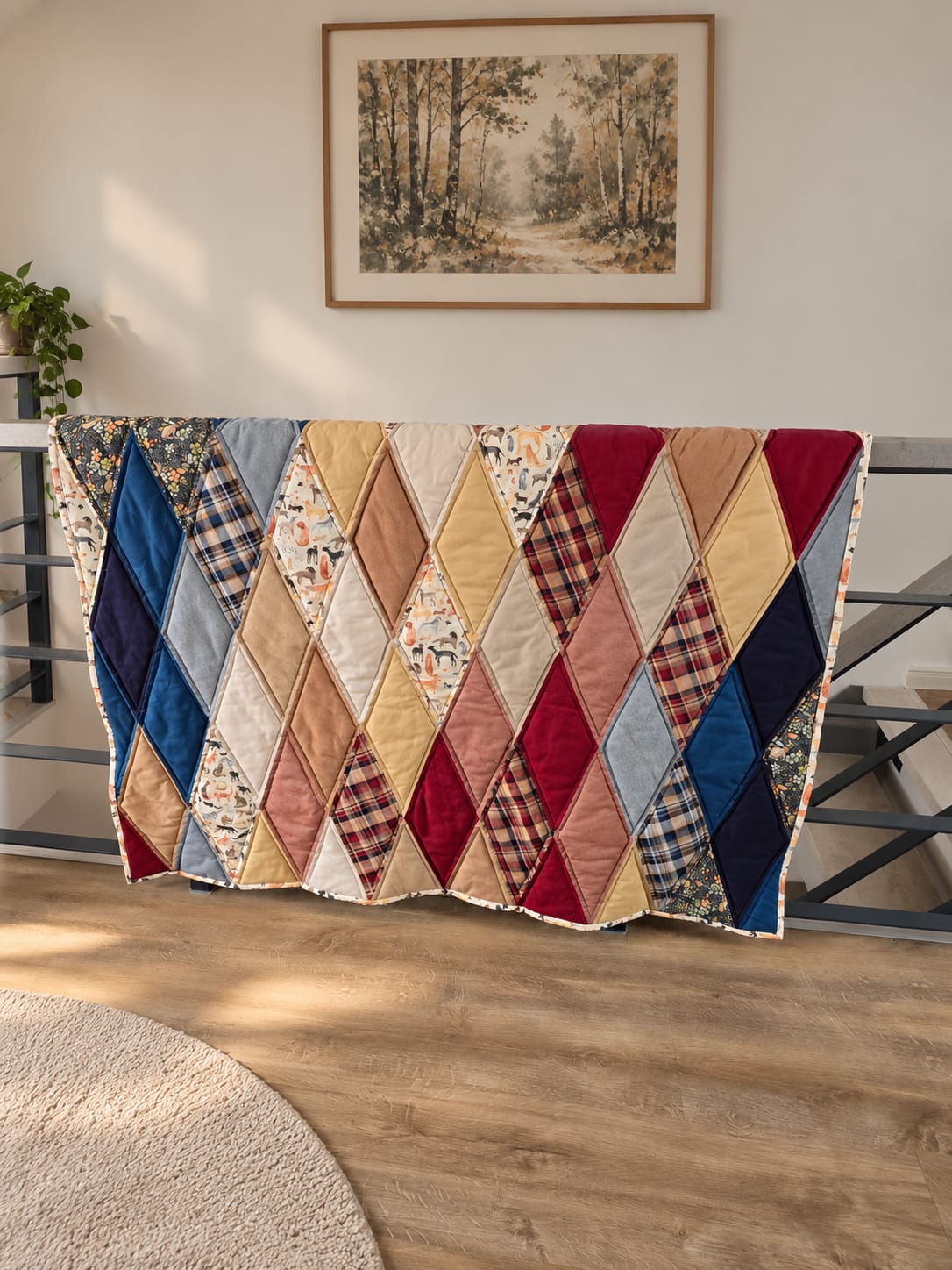 York-Quilt über einer Brüstung