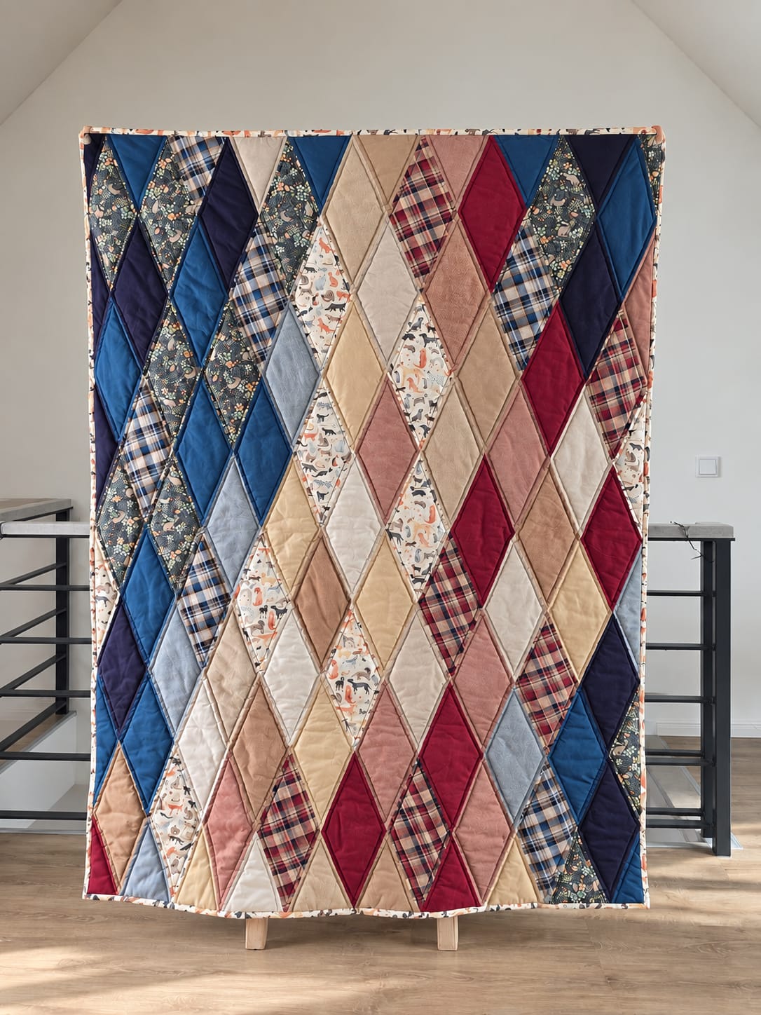 Großer Rautenquilt aus Westfalenstoffen